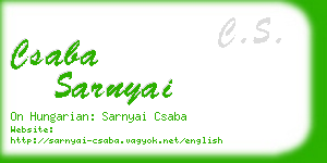 csaba sarnyai business card